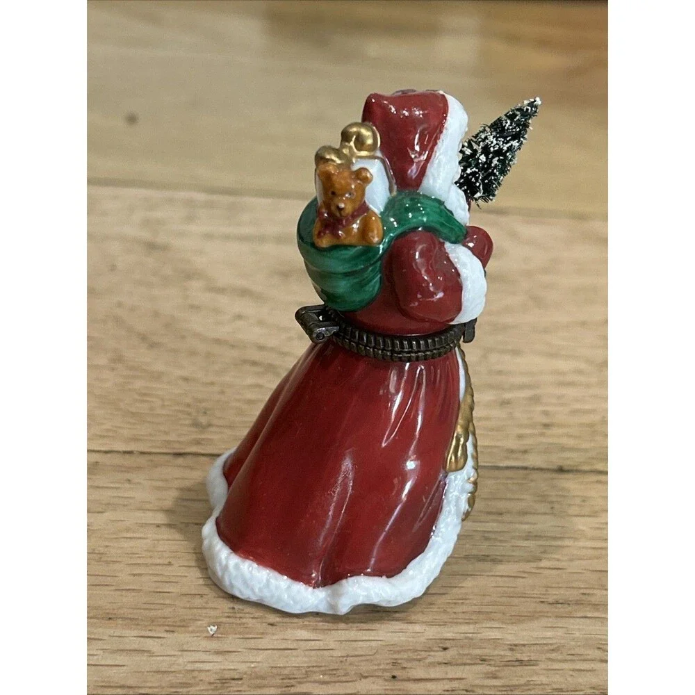 Midwest of Cannon Falls Old World Santa Porcelain Hinged Trinket Box Christmas